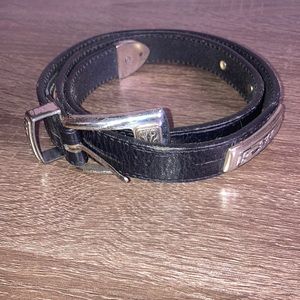 Womens Preowned Brighton Black & Silver Western Belt Size 30